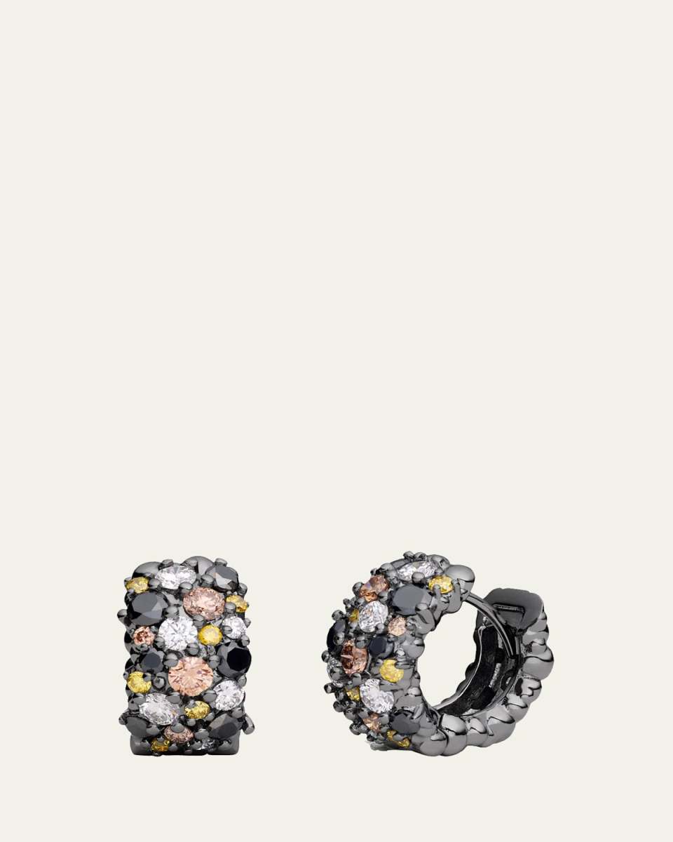Large Confetti Diamond Snap Hoop Earrings